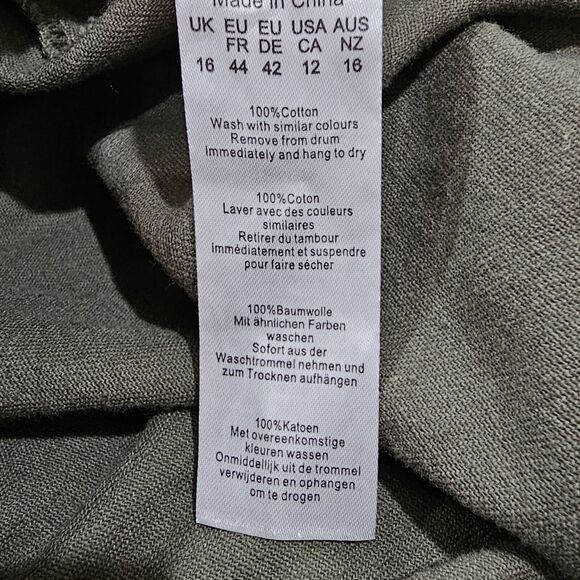 Pretty Little Thing Wide Leg High Waisted Cargo Pants Army Green Gorpcore 12 - Picture 9 of 9